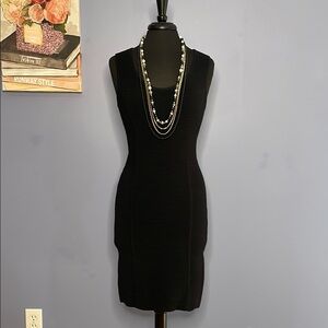 YUKA Black Sleeveless V-Neck Women’s Dress